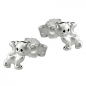 Preview: Stecker 6x5mm Kinderohrring Katze matt-glänzend Silber 925
