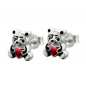 Preview: Stecker 7x6mm Kinderohrring Panda Bär farbig lackiert Silber 925