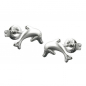 Preview: Stecker 10x5mm springender Delfin matt-glänzend rhodiniert Silber 925
