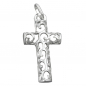 Preview: Anhänger 28x14mm Kreuz filigran durchbrochen glänzend Silber 925
