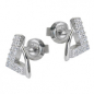 Preview: Stecker 12x7mm Dreieck mit vielen Zirkonias rhodiniert Silber 925