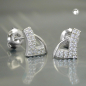 Preview: Stecker 12x7mm Dreieck mit vielen Zirkonias rhodiniert Silber 925