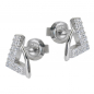 Preview: Stecker 12x7mm Dreieck mit vielen Zirkonias rhodiniert Silber 925