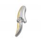 Preview: Anhänger 20x6mm bicolor vergoldet mit Zirkonia Silber 925
