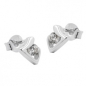 Preview: Stecker 7x5mm dreieckig glänzend mit Zirkonia Silber 925
