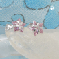 Preview: Stecker 6mm Stern Zirkonia rosa Silber 925