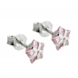 Preview: Stecker 6mm Stern Zirkonia rosa Silber 925