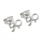 Preview: Stecker 8x6mm Schleife mattiert rhodiniert Silber 925