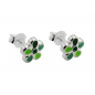 Preview: Stecker 6,5mm Kinderohrring Blume grün-lackiert Silber 925