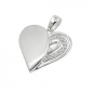 Preview: Anhänger 16x16mm Herz mit Zirkonias matt-glänzend Silber 925