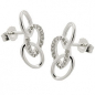 Preview: Stecker 16x7mm mit 3 Ellipsen und Zirkonias Silber 925
