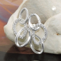 Preview: Stecker 16x7mm mit 3 Ellipsen und Zirkonias Silber 925