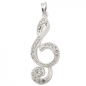 Preview: Anhänger 28x11mm Notenschlüssel Silber 925