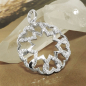 Preview: Anhänger 21mm Kreis aus Herzen glänzend und mit Zirkonias Silber 925