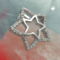 Preview: Anhänger 17mm Stern mit Zirkonias glänzend rhodiniert Silber 925
