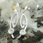 Preview: Stecker 28x6mm Zirkonias weiß rhodiniert Silber 925