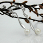 Preview: Stecker 34x6mm Zuchtperle 6mm mit Zirkonia rhodiniert Silber 925
