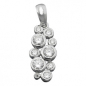 Preview: Anhänger 18x8mm Traube mit Zirkonias glänzend rhodiniert Silber 925