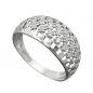 Preview: Ring 9mm mit vielen Zirkonias glänzend rhodiniert Silber 925 Ringgröße 57
