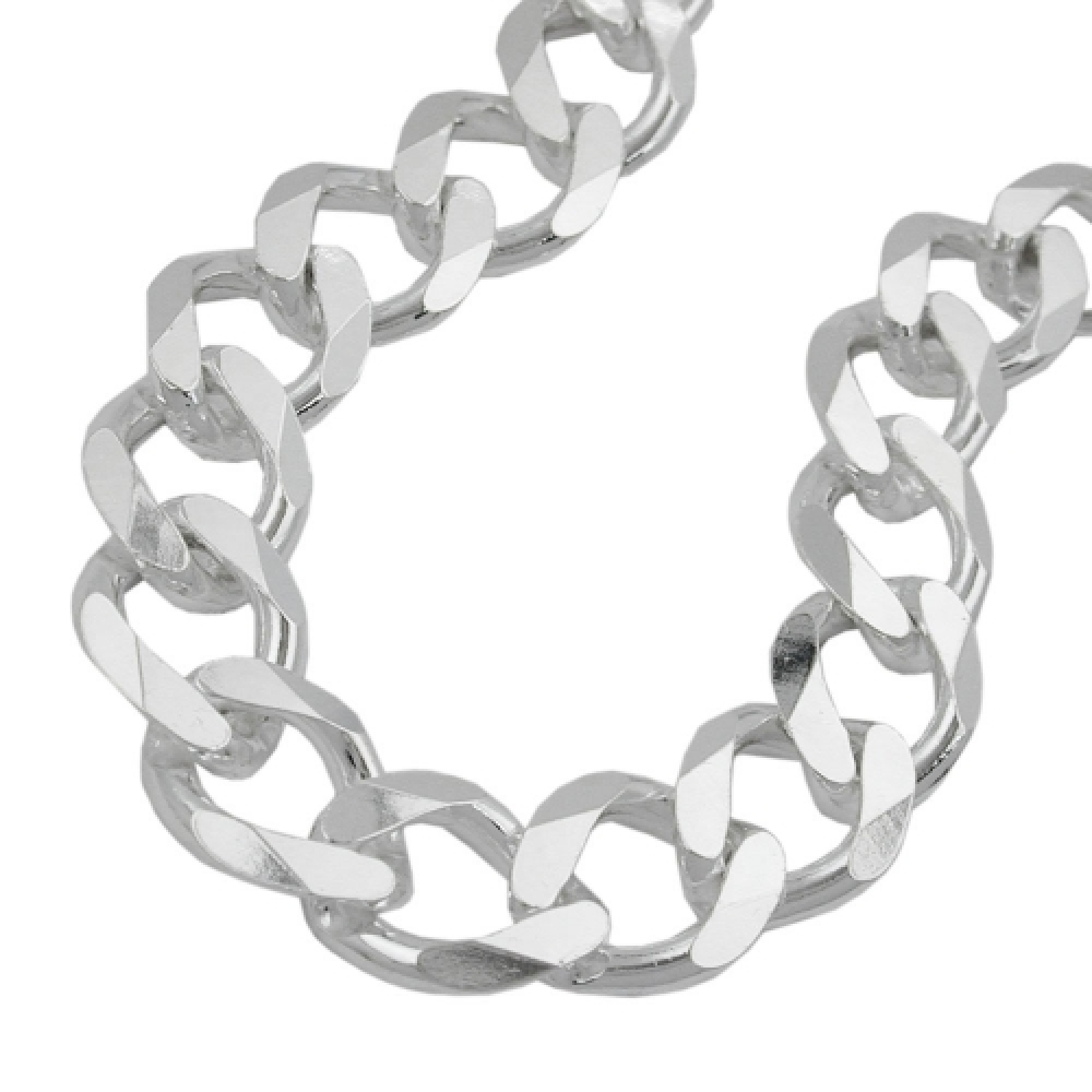Armband 11x3mm Weitpanzer Silber 925 23cm