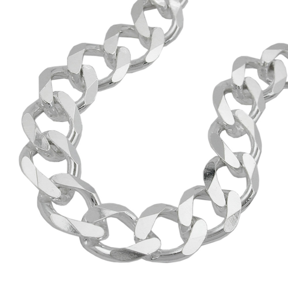 Armband 11x3mm Weitpanzer Silber 925 23cm