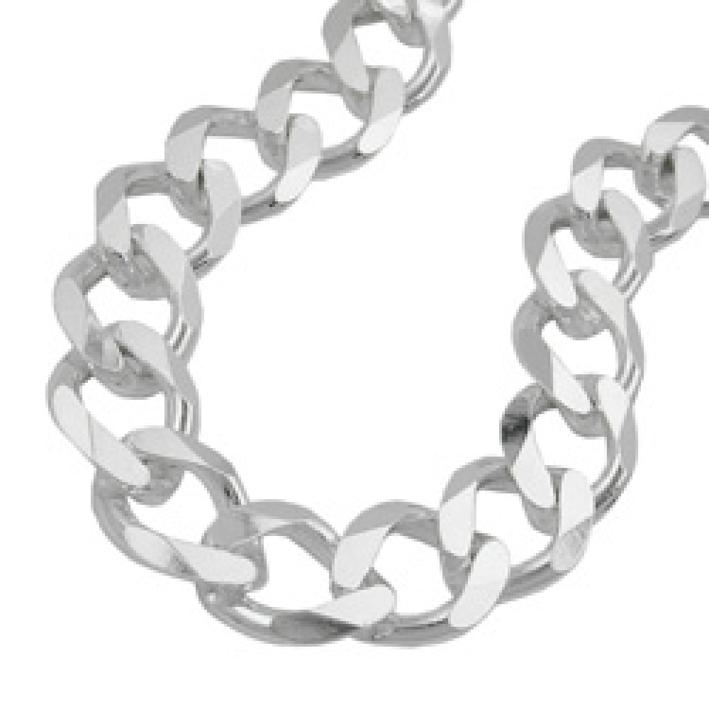 Armband 11x3mm Weitpanzer Silber 925 23cm