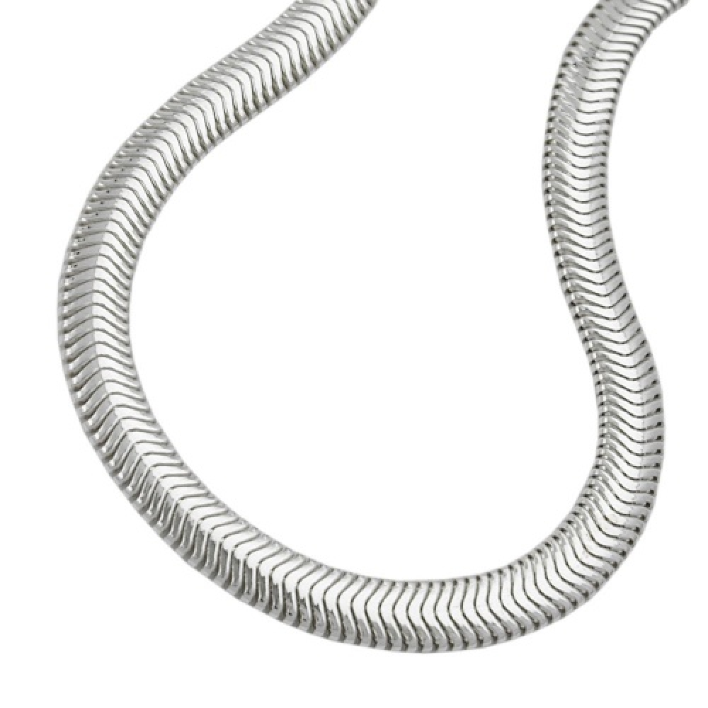 Armband 6mm flache Schlangenkette glänzend Silber 925 19cm