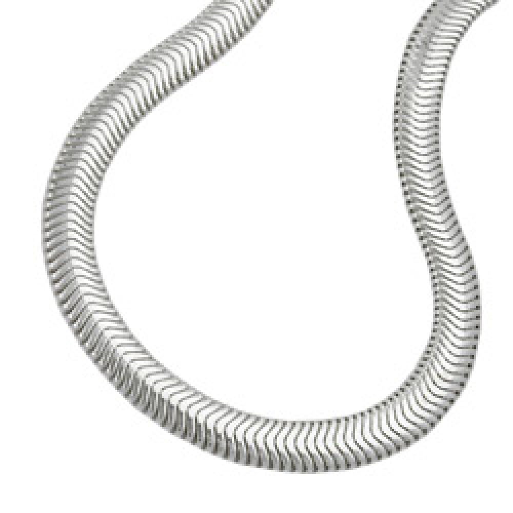 Armband 6mm flache Schlangenkette glänzend Silber 925 19cm