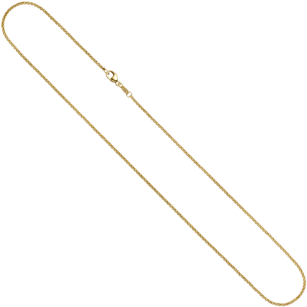 Erbskette 585 Gelbgold 2,5 mm 50 cm Gold Kette Halskette Goldkette Karabiner