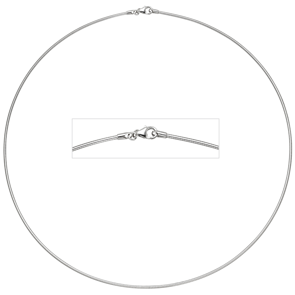 Halsreif 585 Weißgold 1,1 mm 50 cm Gold Kette Halskette Weißgoldhalsreif