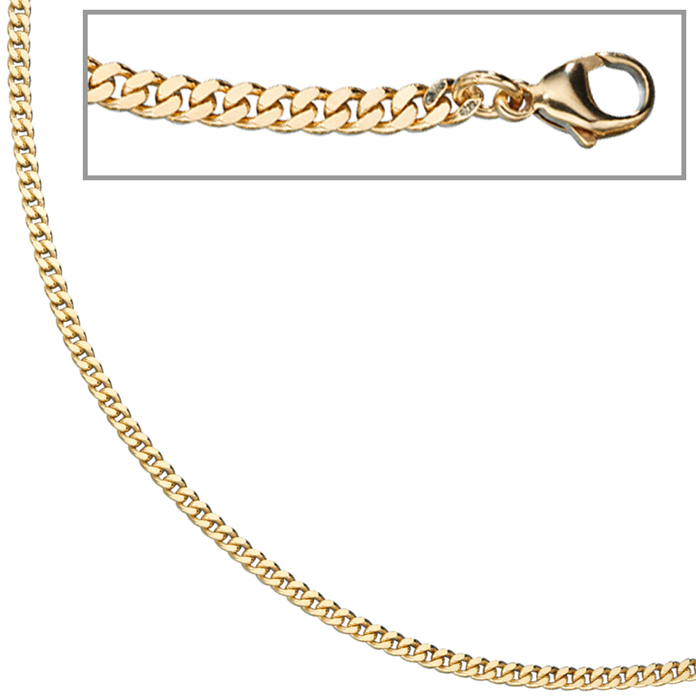 Panzerkette 333 Gelbgold massiv 2,6 mm 60 cm Gold Kette Halskette Goldkette