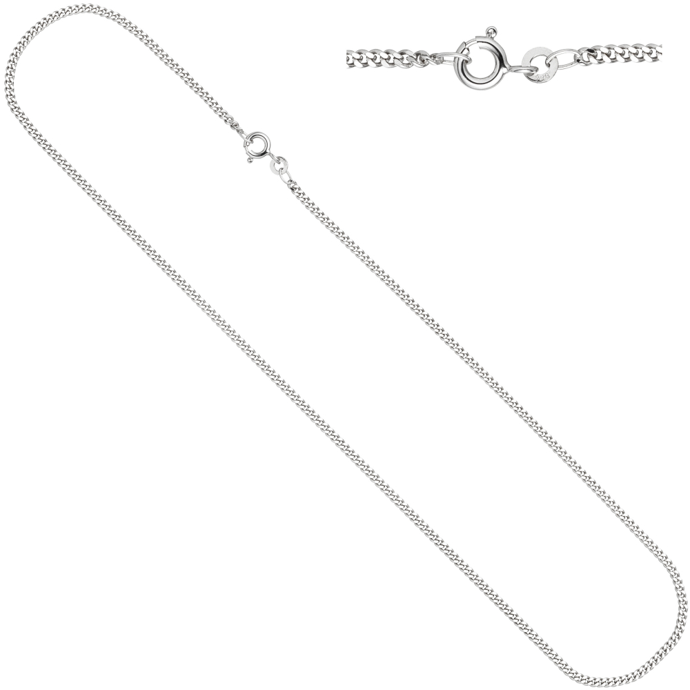 Panzerkette 333 Weißgold 2,1 mm 42 cm Gold Kette Halskette Weißgoldkette