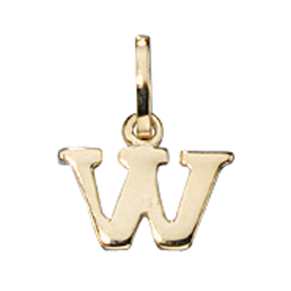 Anhänger Buchstabe W 333 Gold Gelbgold Buchstabenanhänger