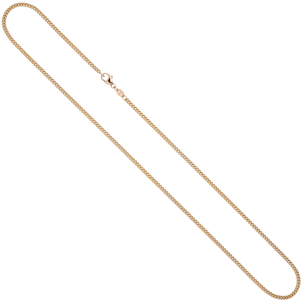 Panzerkette 585 Rotgold 2,0 mm 42 cm Gold Kette Halskette Rotgoldkette Karabiner