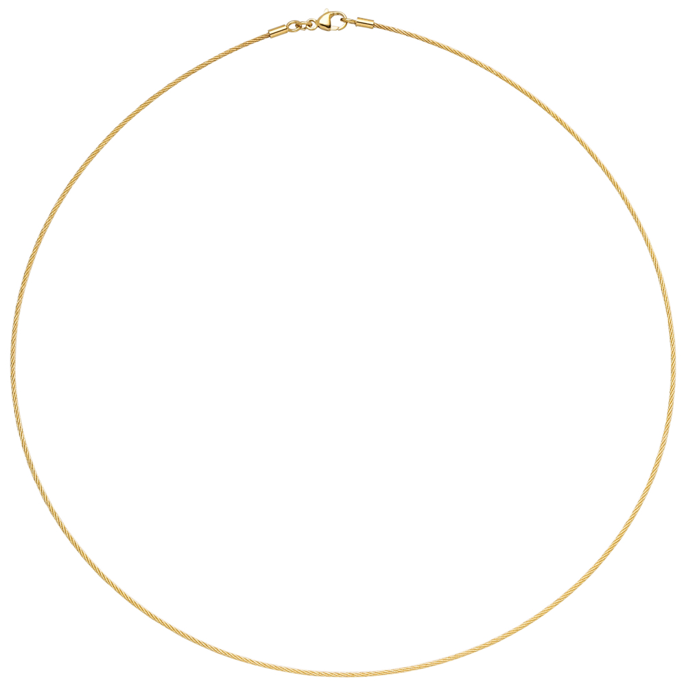 Halsreif 750 Gold Gelbgold 1,1 mm 45 cm Halskette Kette Karabiner
