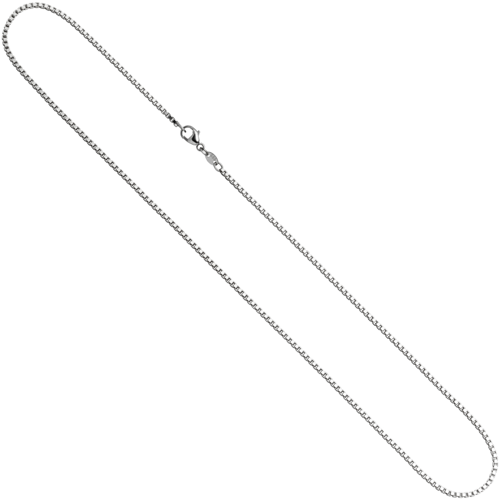 Venezianerkette 585 Weißgold 1,5 mm 38 cm Gold Kette Halskette Weißgoldkette