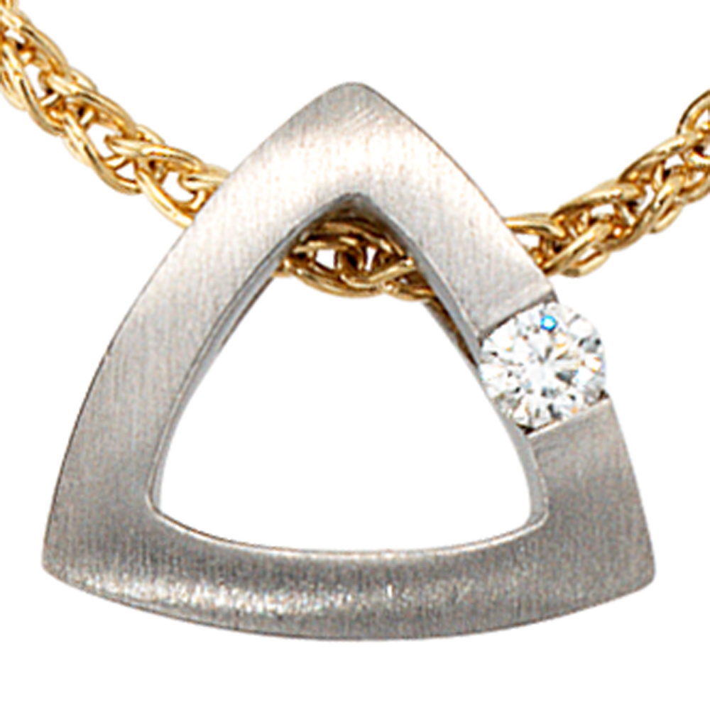 Anhänger 950 Platin mattiert 1 Diamant Brillant 0,08ct. Platinanhänger