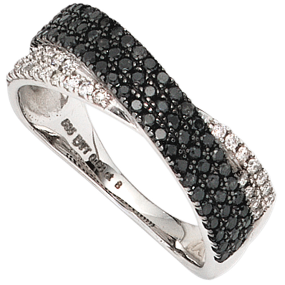 Damen Ring 585 Gold Weißgold mit Diamanten Brillanten 0,67ct. Weißgoldring - 56mm