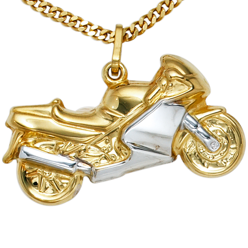 Anhänger Motorrad 333 Gold Gelbgold bicolor