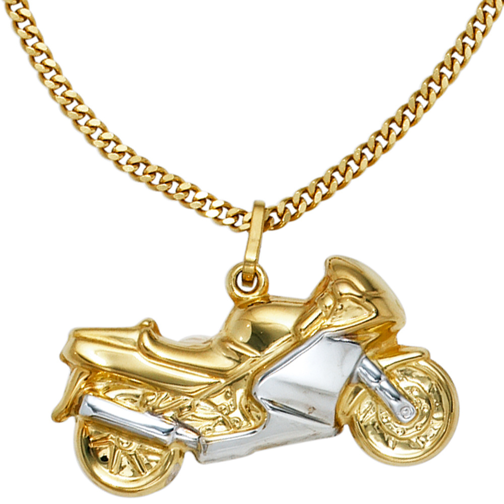 Anhänger Motorrad 333 Gold Gelbgold bicolor