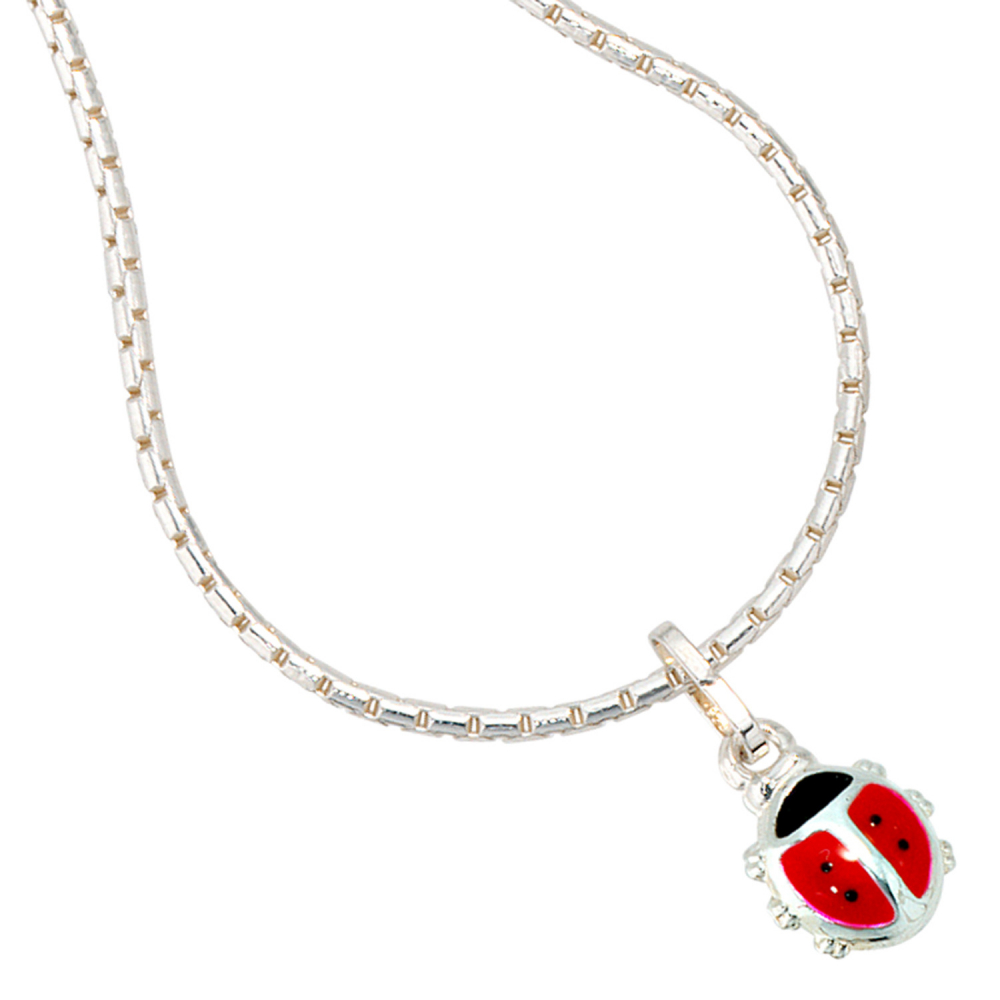 Kinder Anhänger Marienkäfer rot 925 Sterling Silber Kinderanhänger