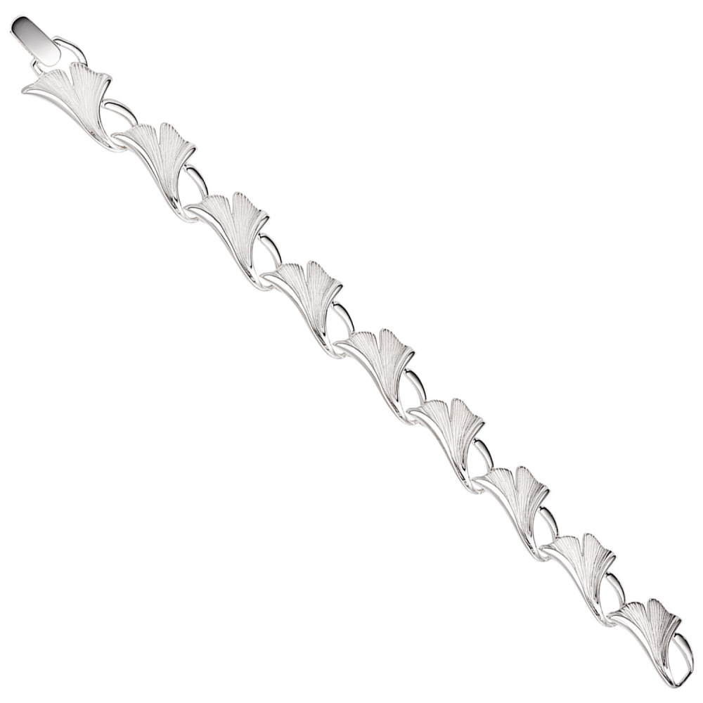 Armband Ginko Ginkgo 925 Sterling Silber mattiert 19 cm Silberarmband