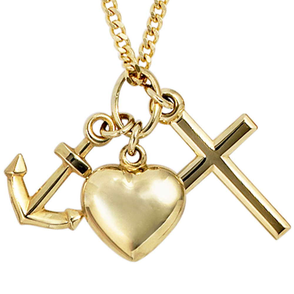 Anhänger Glaube Liebe Hoffnung 333 Gold Gelbgold