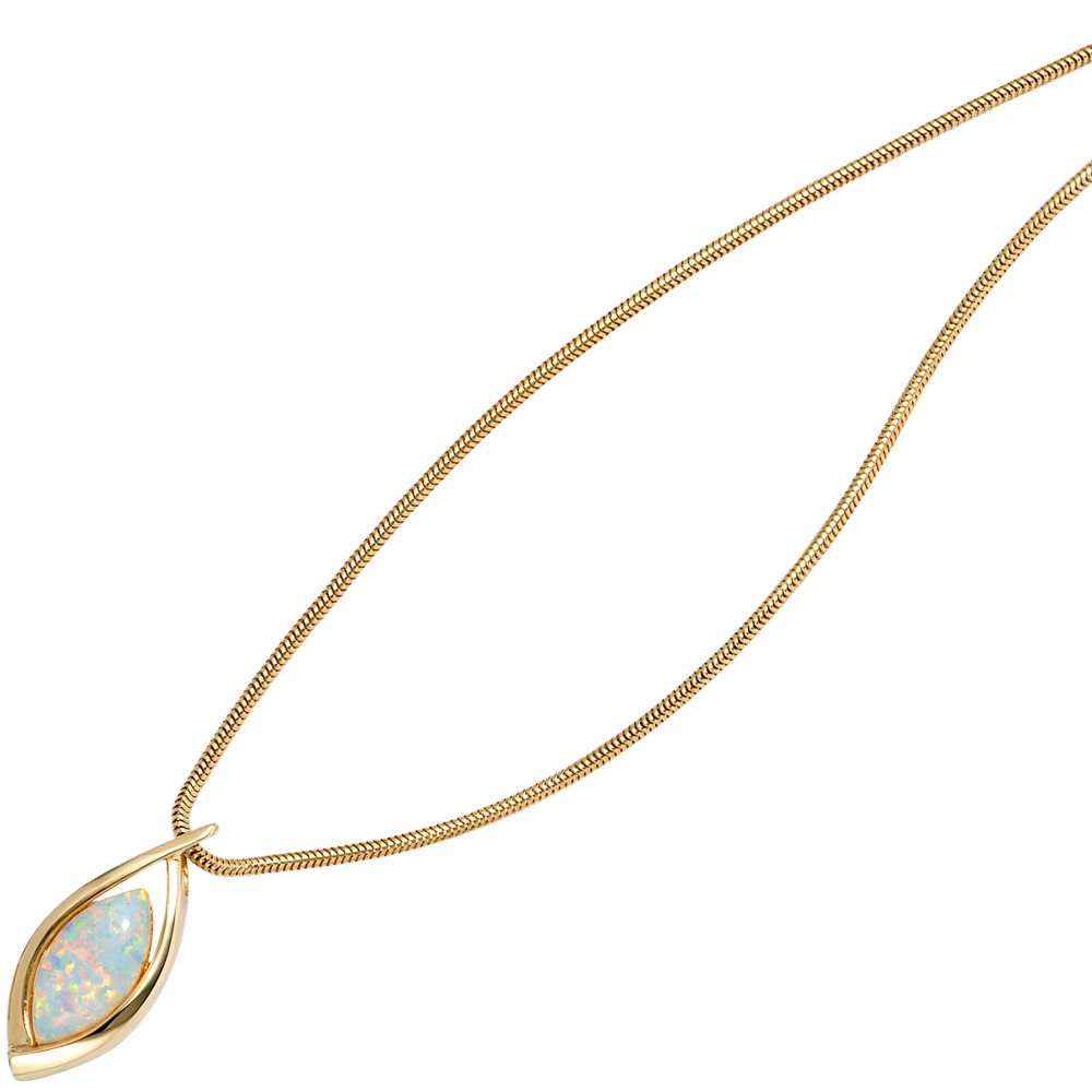 Anhänger 375 Gold Gelbgold 1 Opal Goldanhänger