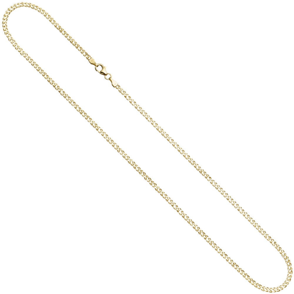 Zwillings-Panzerkette 333 Gelbgold 2,7 mm 50 cm Gold Kette Halskette Goldkette