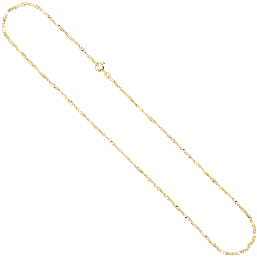 Singapurkette 333 Gelbgold 1,8 mm 50 cm Gold Kette Halskette Goldkette Federring