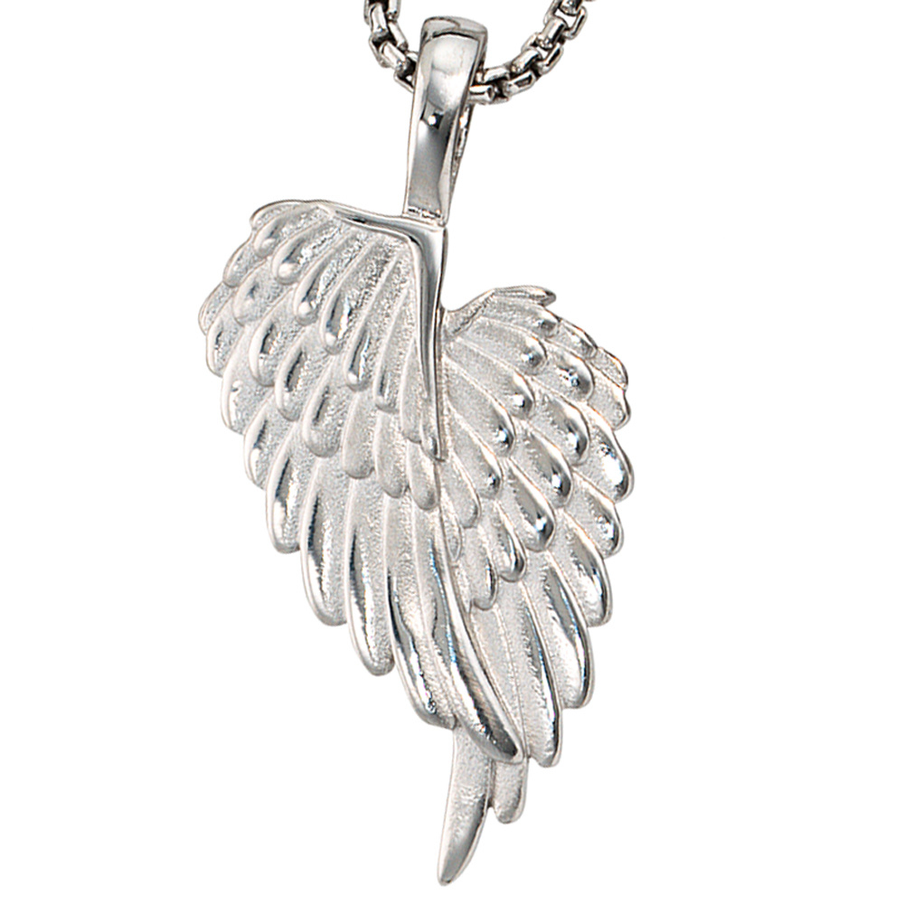 Anhänger Flügel Engelsflügel 925 Sterling Silber rhodiniert mattiert