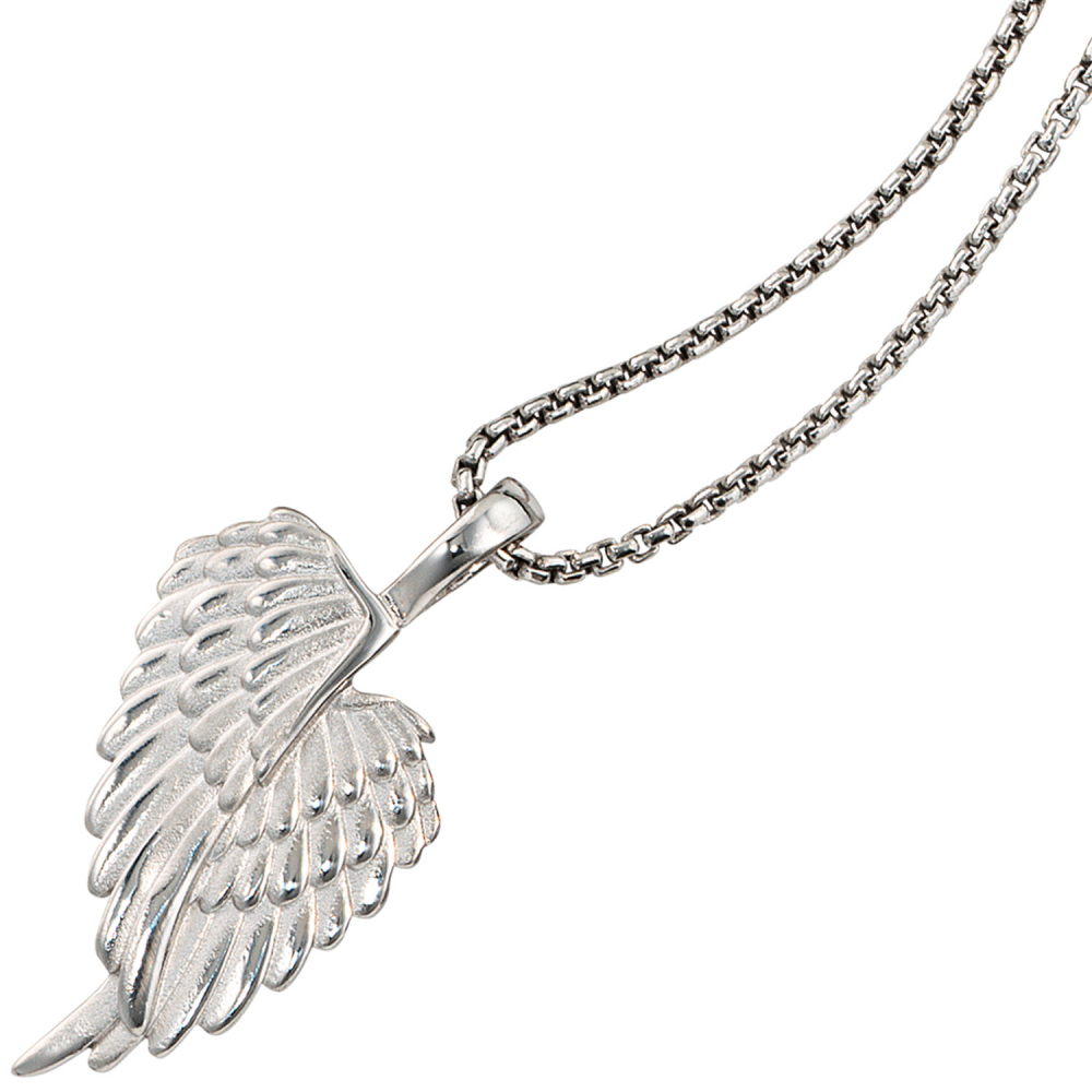 Anhänger Flügel Engelsflügel 925 Sterling Silber rhodiniert mattiert
