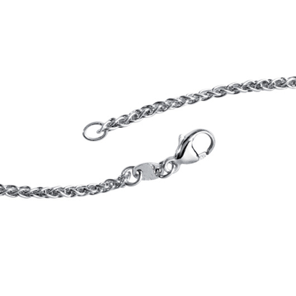 Zopfkette 925 Sterling Silber 2,2 mm 45 cm Halskette Kette Silberkette Karabiner