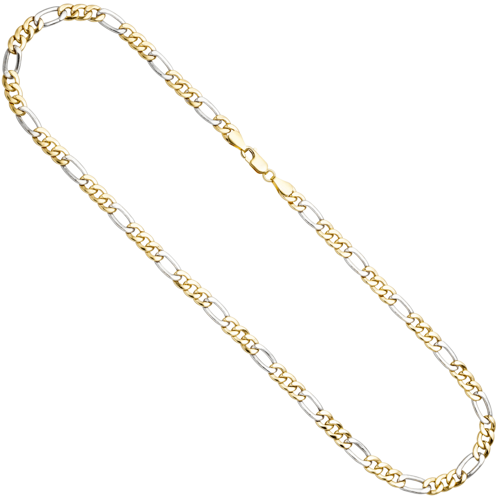 Figarokette 333 Gelbgold Weißgold bicolor 45 cm Gold Kette Halskette Goldkette